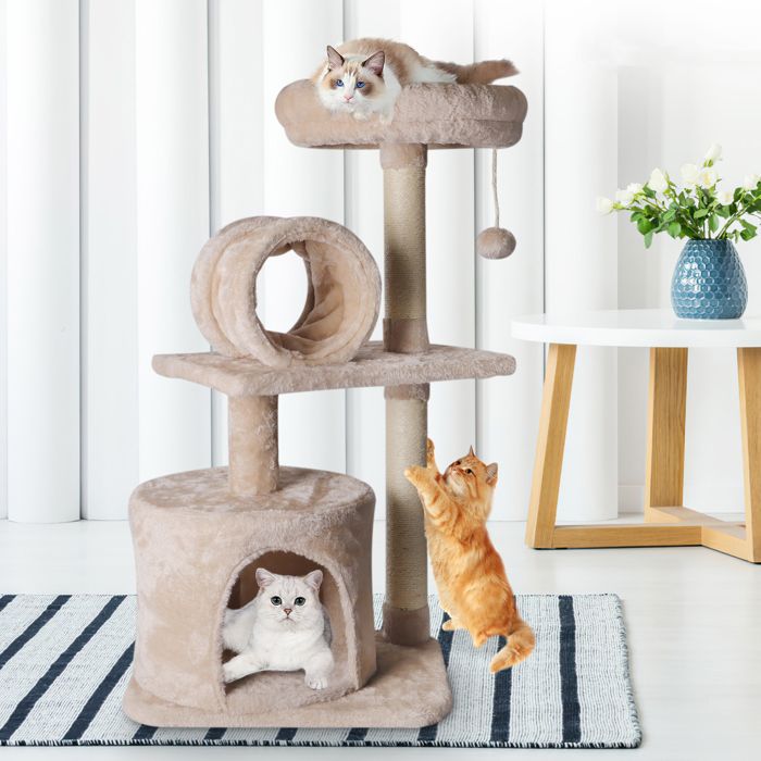 Comparer les prix de Arbre à gratter multi-niveaux avec jouet pour chat pour Care Paw Leisure and Entertainment - Beige