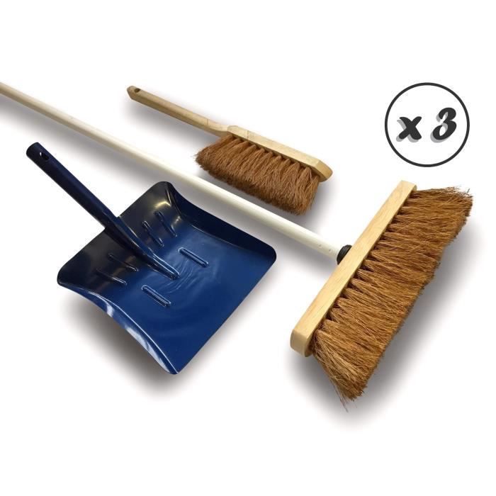 Ensemble De Ménage | Pelle En Tôle Peinte + Balayette En Fibres De Coco