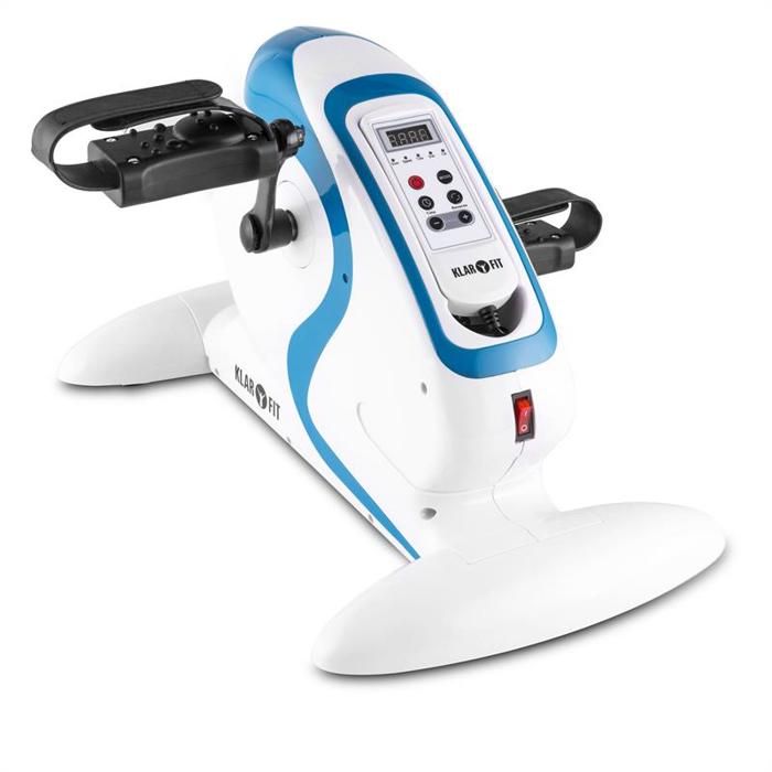 Klarfit Cycloony MiniBike Appareil dentraînement 120 kg télécommande blanc/bleu