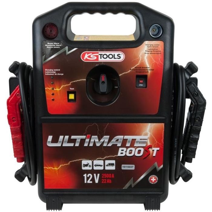 Booster à batterie 12V - 2500 A - KS Tools 550.1810 - Charge démarrage auto