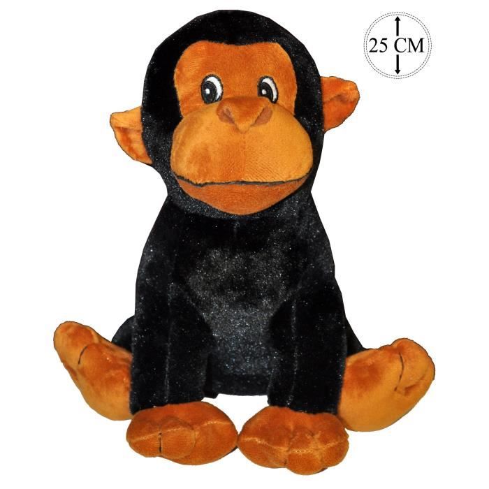 Peluche Singe Noir Assis 25 Cm Enfant Jouet Cadeau Anniversaire 6 Achat Vente Peluche Cdiscount