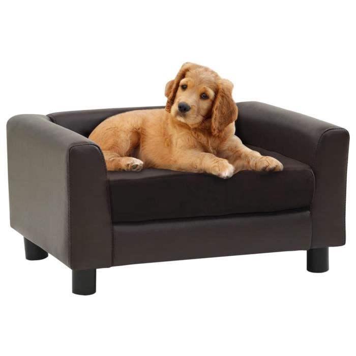 Meilleurs prix pour Canapé pour chien - Mothinessto - LY4316 - Marron - 60x43x30 cm - Similicuir et peluche