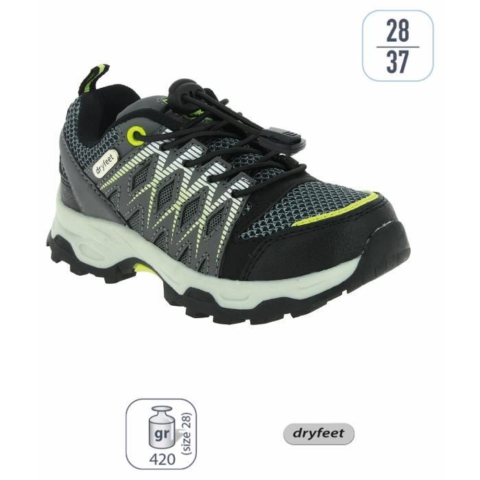 chaussures de marche de randonnée enfant tige basse élémenterre woody - gris - 29