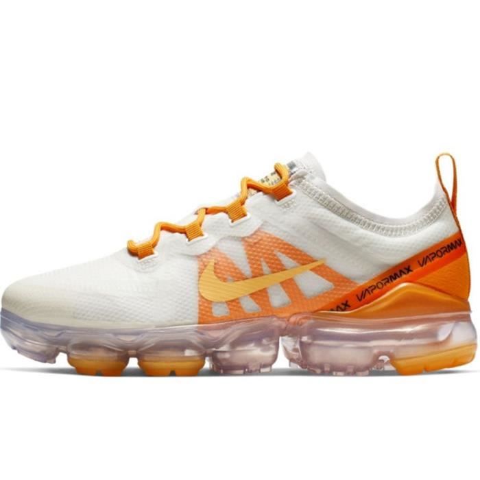 Basket Nike AIR VAPORMAX 2019 - Femme - AR6632-102 - Blanc/Orange - Tige en textile et synthétique