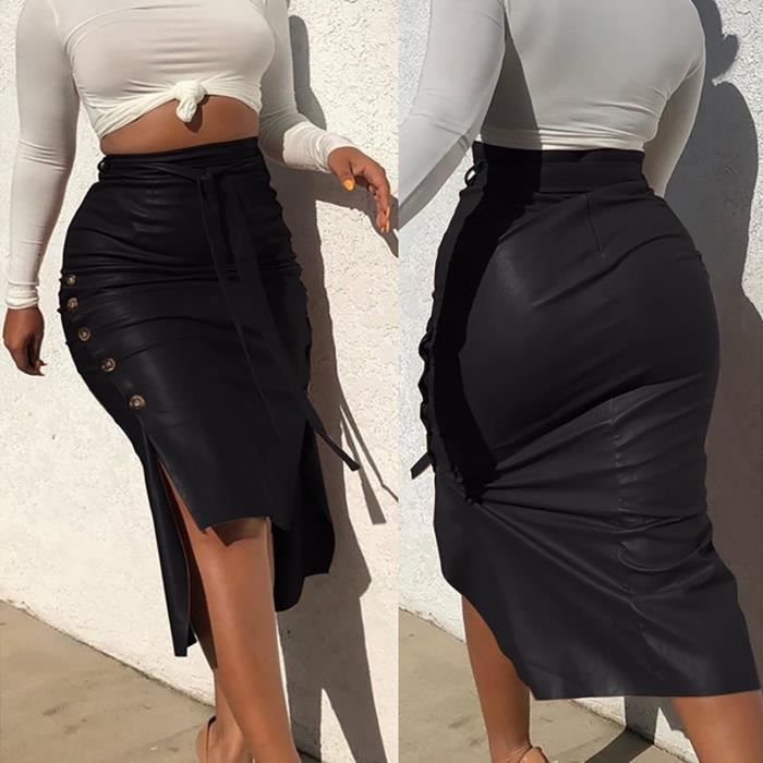 Jupe portefeuille sexy à la mode pour femmes Noir - Cdiscount Prêt-à-Porter