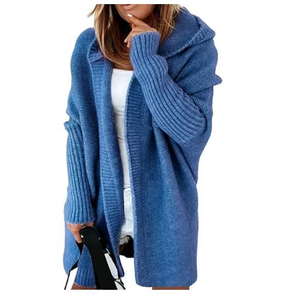 AUSELILY Gilet Femmes Longs Cardigans avec Poches Pull Léger en Tricot à Devant Ouvert à Manches Longues Manteau Décontracté Elégant Chic