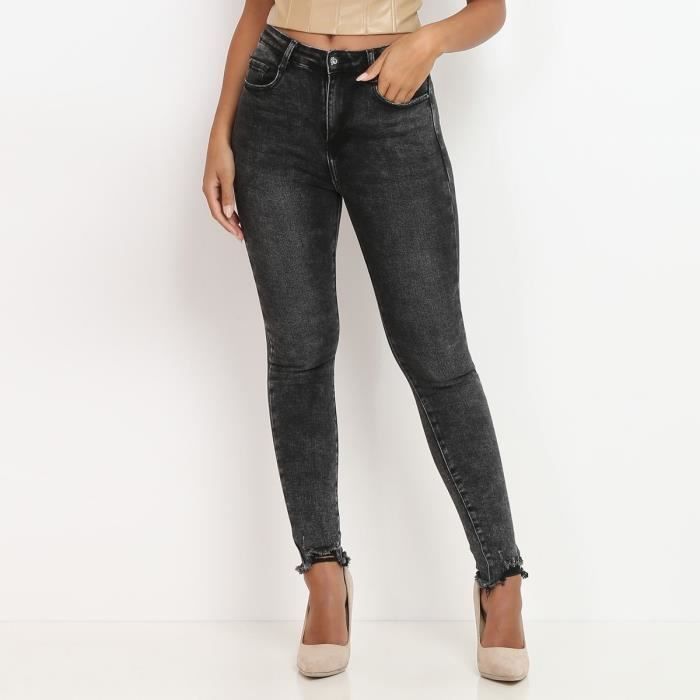 Jean Slim Fit Skinny H&M Gris Foncé Taille Basse - Taille 36/38 (W27) - Occasion En Très Bon état (TBE)