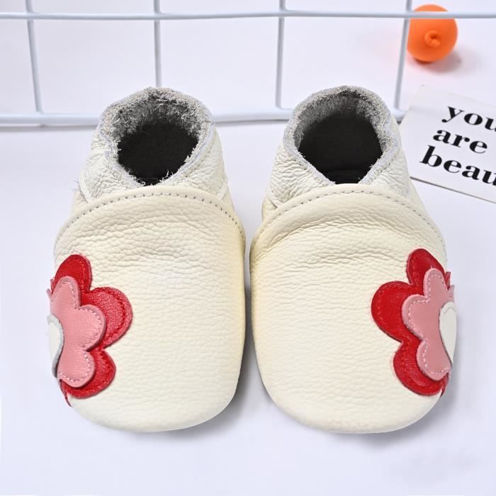 Chaussures Bébé En Cuir Souple Handmade - Taille XL 18-24 Mois, Semelle Daim, Idéal Pour Crèche