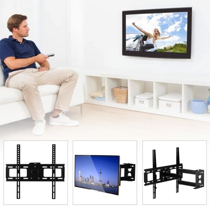 Support mural TV pour écrans 32-75 pouces LED LCD OLED jusqu'à 45kg VESA  max 600x400 écran Bras tv inclinable pivotable - Cdiscount TV Son Photo