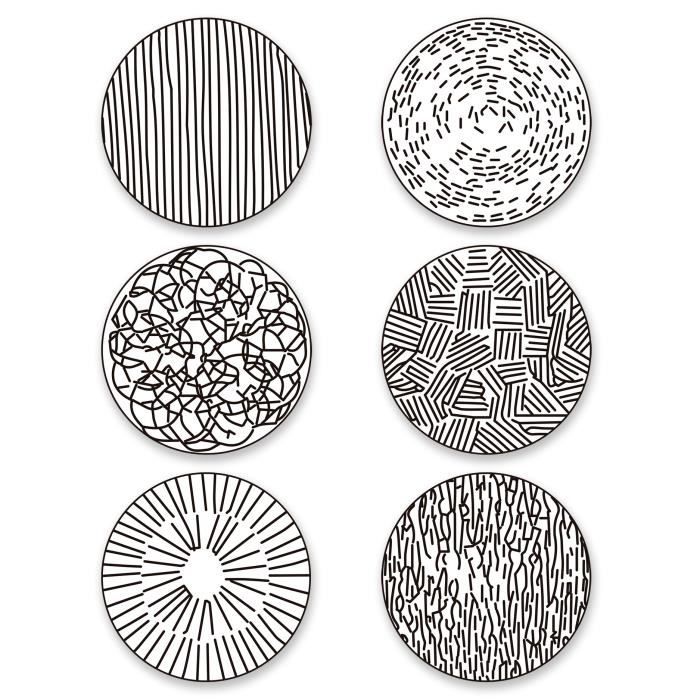 Panorama Paquet de 12 Sous-Verres en Vinyle Lignes 10x10cm - Sous-verres Originaux - Protection pour Tables et Surfaces