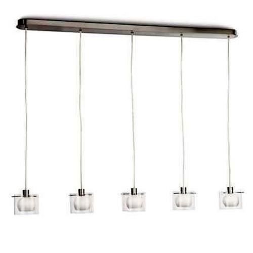Suspension - Philips - MyLiving - Métal et verre poli - 5 lampes dimmables - Design contemporain Suspension - Philips - MyLiving - Métal et verre poli - 5 lampes dimmables - Design contemporain