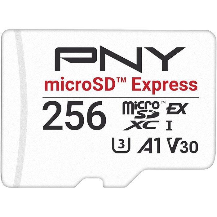 PNY microSD™ Express Carte mémoire microSDXC UHS I U3 V30 A1 jusqu'à 890750 Mo/ en Lectureécriture idéale pour Les appareils compatibles microSD Express comme la Nintendo Switch 2