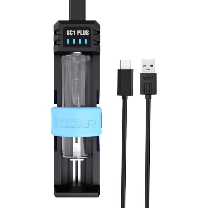 Chargeur de batterie Li-ion - Compatible avec les batteries 14500 et 18650 3,6/3,7 V