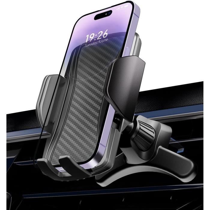 Support Téléphone Voiture Universel - Clip Grille D'aération - Modèle TOPK 2023 - Noir - Neuf