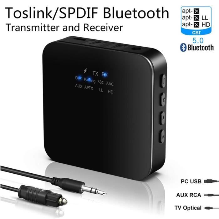 Adaptateur 2 en 1 Adaptateur audio Bluetooth pour Smart TV Adaptateur  Bluetooth 5.0 Récepteur Bluetooth