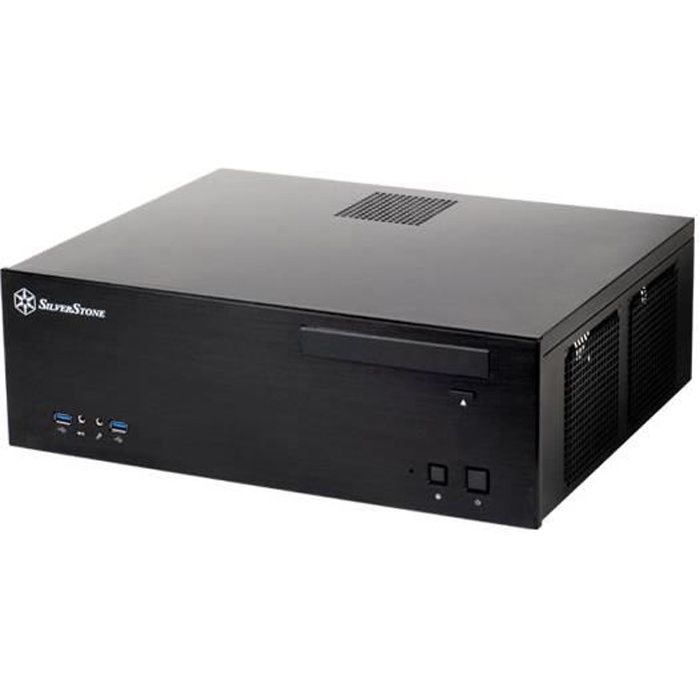 SilverStone SST-GD04B USB 3.0 - Grandia Boîtier PC HTPC Micro ATX, Haute performance du flux d'air silencieux, noir