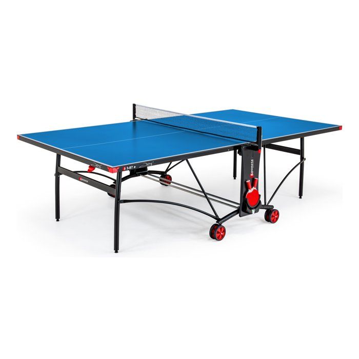 SPONETA Table tennis de table -  - S3-87e - Pliable - Usage ext&eacute;rieur - Filet + rangements + roues multi-directionnelles - Bleu/noir 