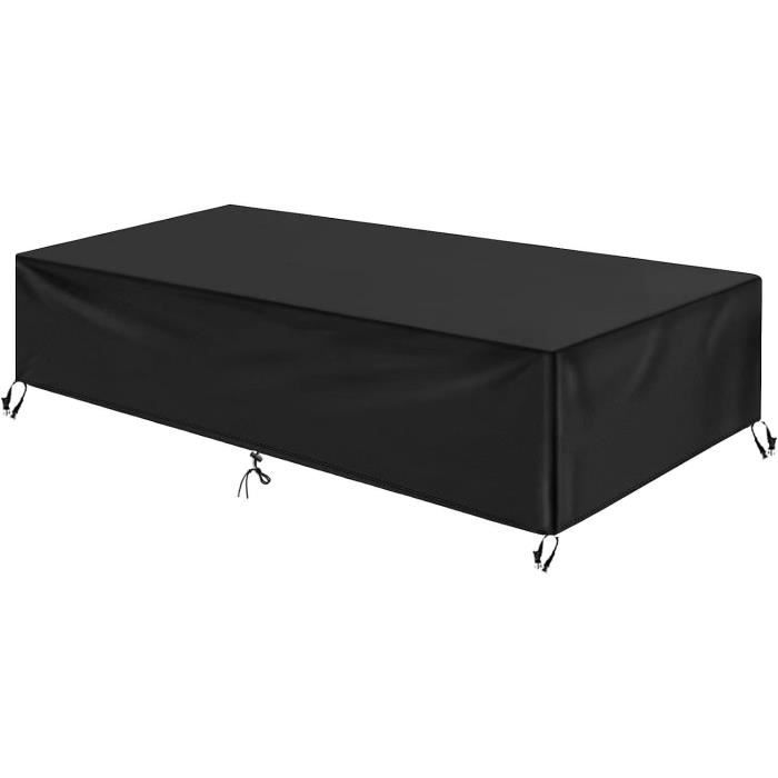 Housse Table Jardin Rectangulaire 260x160x75cm - Protection 600D Oxford Imperméable Anti-UV