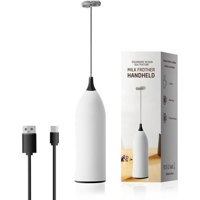 Mousseur à café portatif, mousseur à main rechargeable par USB, mousseur à lait portatif réglable pour cappuccinos, chocolat chaud, laits frappés, mélange d 'œufs