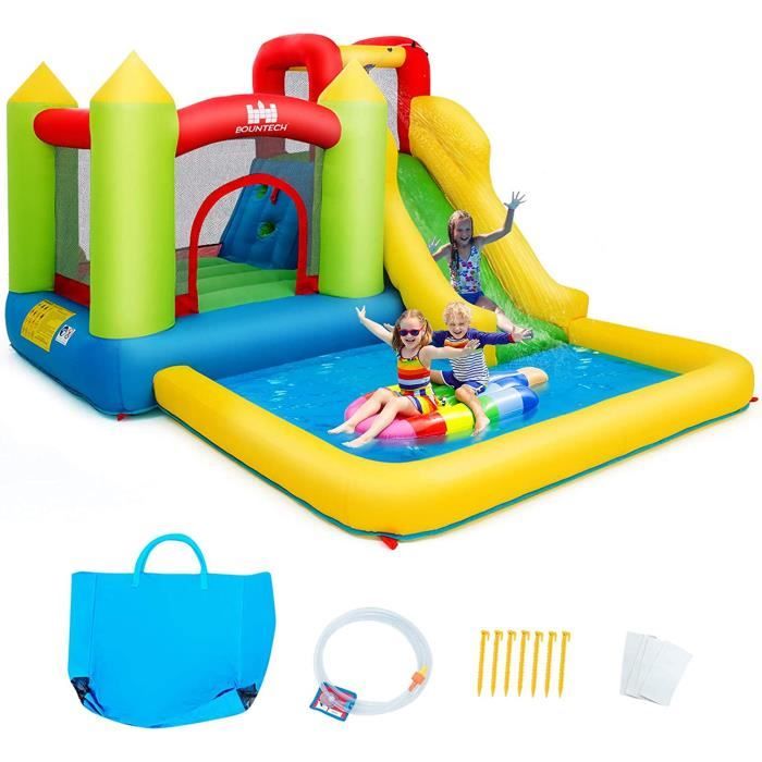 Goplus – Château Gonflable Aquatique Avec Toboggan Et Zone De Saut Toboggan Piscine Pour 3 Enfants De 3 10 Ans Jusqu 135kg Avec Souffleur 55406357