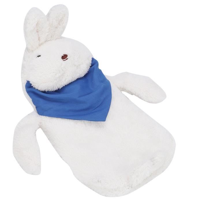 Bouillotte Animal En Forme De Lapin Avec Housse Amovible - Pour Enfants Et Adultes, Douce Et Lavable - 4