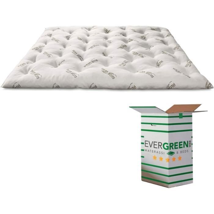 Evergreenweb-Surmatelas Double 140X190 Cm Orthopédique Flocon En