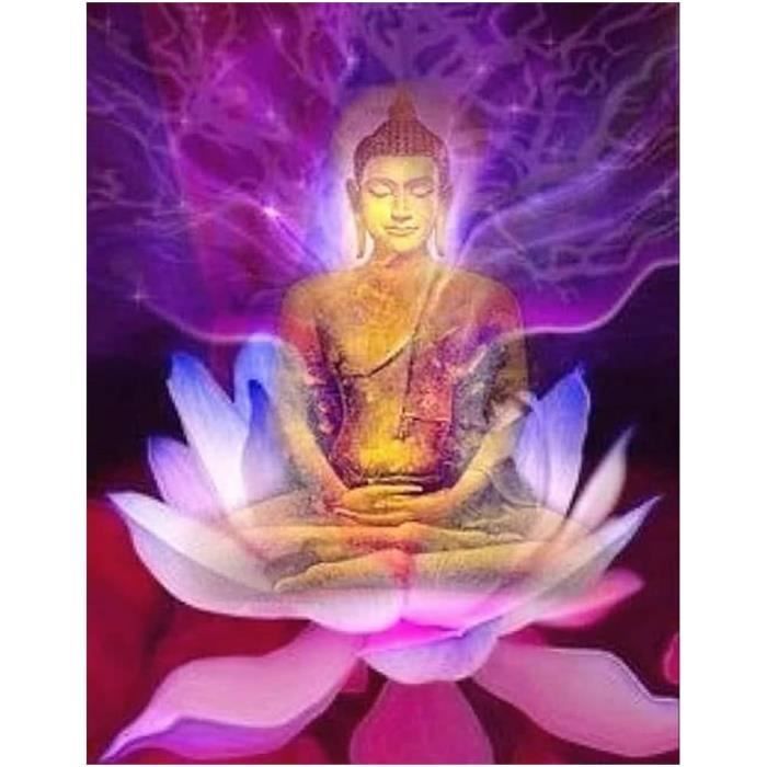 Diamond Painting Bouddha Zen, Peinture Diamant pour Enfants et Adultes,5D Broderie Diamant Grand Format, Diamond Painting Strass Complet,DIY Diamant Painting pour Maison Décoration 50x100cm