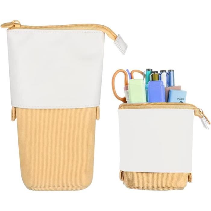 Étui à Crayons En Tissu Velours Côtelé, Pochette à Crayons Pour École, Rangement Pratique Pour Stylos, Règles Et Outils D'Écriture, Trousse De