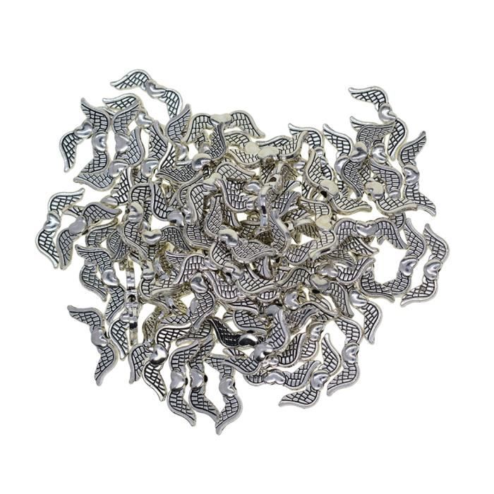 Lot De 10 Perles Intercalaires Ailes D'ange Acrylique 20x9mm - Création Bijoux Fantaisie