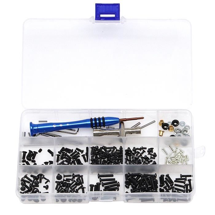 Kit de Vis RC avec Boîte d'outils de Réparation Kit de Fixations pour Wltoys 144001 1/14 Voiture RC