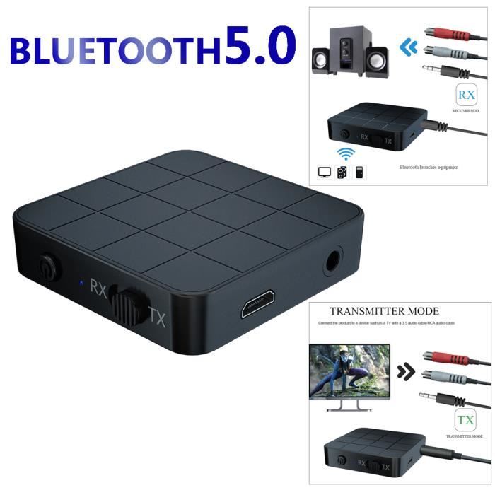 Adaptateur stéréo Bluetooth 5.0 2-en-1 pour émetteur-récepteur o pour PC de Voiture Émetteur Bluetooth 2 en 1 émetteur Bluetooth 5.0