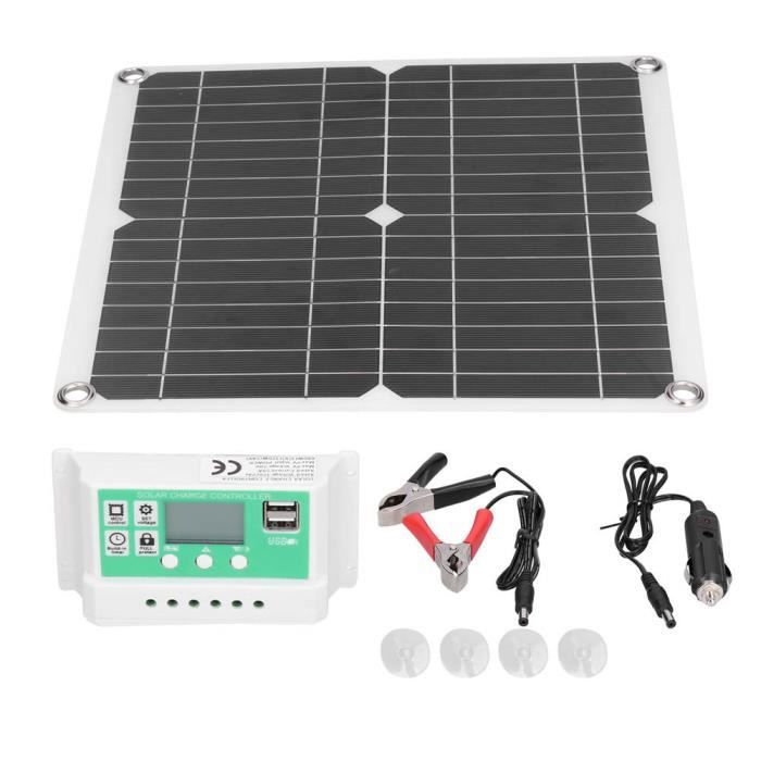 Color : Only Solar Panel 2PC Kit De Panneau Solaire Panneau Photovoltaïque en Silicium Monocristallin 500W 18V avec Contrôleur Chargeur Extérieur d'urgence Étanche 