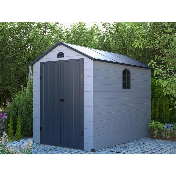 Abri de jardin en résine grise CESIO - 5,32m² - Cdiscount Jardin