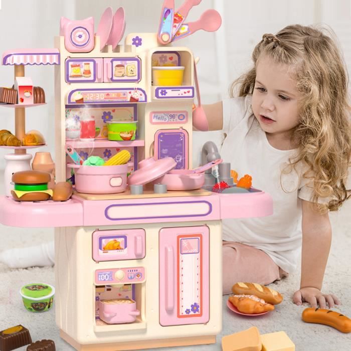 Cuisine Jouet Pliable 45 Pièces Avec Accessoires Réalistes - Évier, Aliments & Ustensiles Pour Enfants Dès 3 Ans