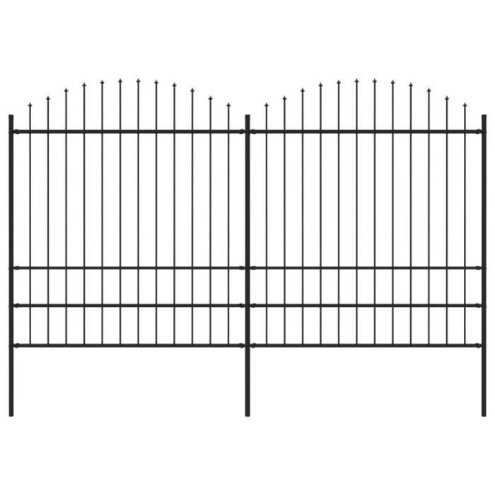 Clôture de jardin vidaXL Acier 1 75 2 x 3 4 Panneaux et poteaux inclus