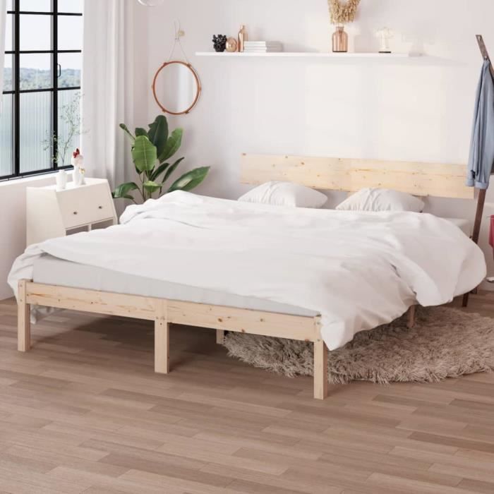 vidaXL Cadre de lit Bois de pin massif 120x190 cm UK petit double
