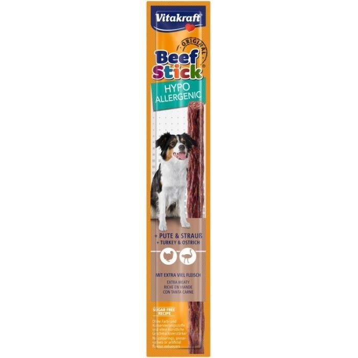 Comparer les prix de Friandise - VITAKRAFT - Beef Stick Hypoallergénique 12G - Grand - Chien - Adulte