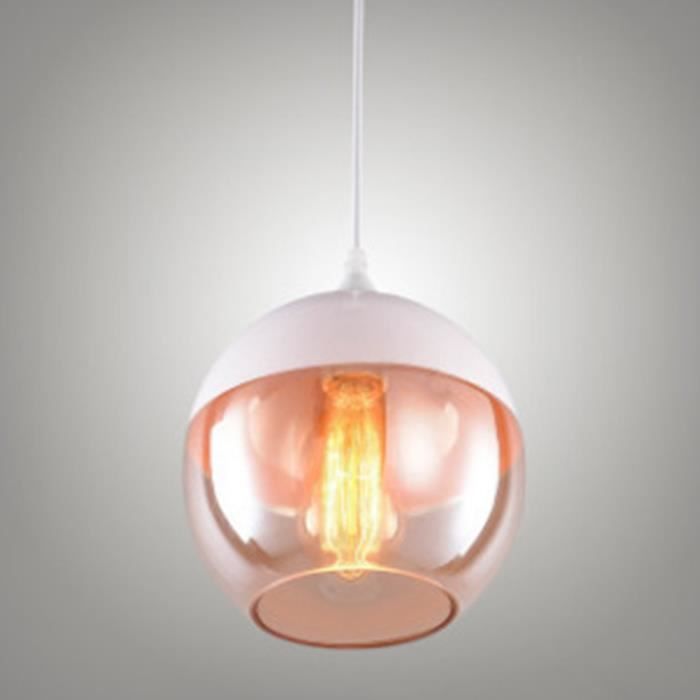 Suspension Luminaire Contemporain 20cm - WOTTES - Blanc - Fer Forgé - E27 - Bureau - Extérieur