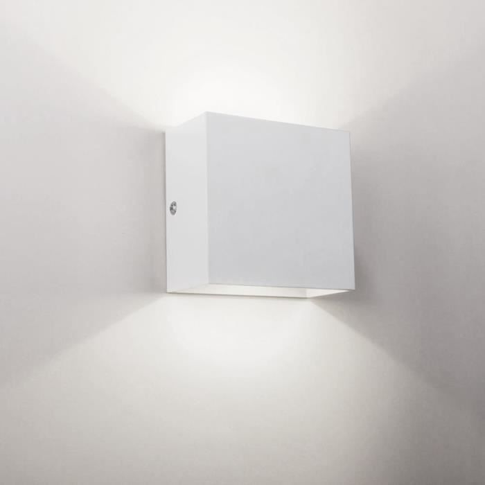 UNI Applique Murale Intérieur 6W Lumière Blanc Froid Lampe Eclairage Décoration pour Couloir Escalier Cuisine Blanc