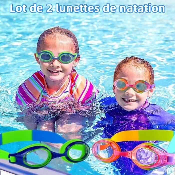 Lunettes de natation pour enfants, (lot de 2) Lunettes de natation pour  enfants, garçons, filles avec