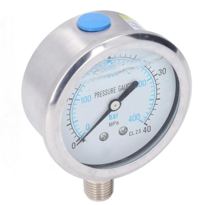 Duokon manomètre à cadran Manomètre à vide boîtier en acier inoxydable compteur de pression 1