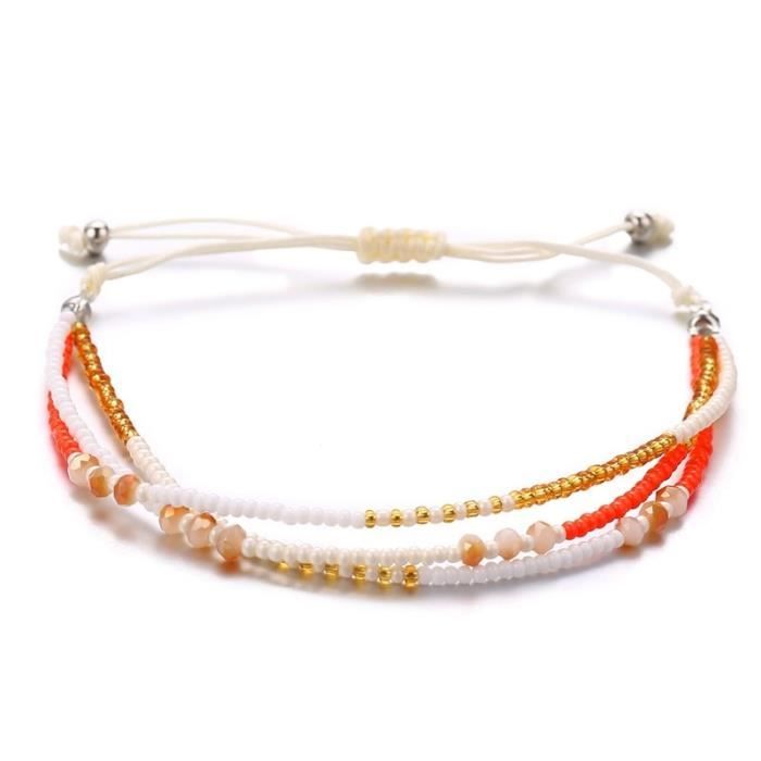 Ensemble de Bracelets Bohèmes pour Femmes, Bracelets Multicouches Extensibles à Perles Empilables