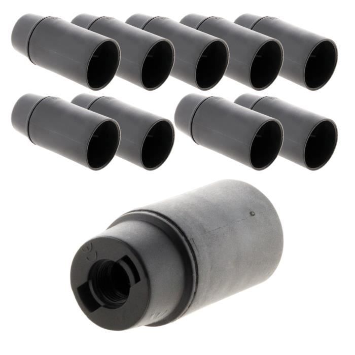 Arditi Douille Thermoplastique en Trois Pièces avec Raccord E27 et Manchon Partiellement Fileté, Noir Arditi Douille Thermoplastique en Trois Pièces avec Raccord E27 et Manchon Partiellement Fileté, Noir