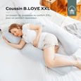 Coussin de grossesse et d'allaitement BABYMOOV en Coton Bio B.LOVE XXL Gris - Certifié Oeko-Tex - Made in Europe-1