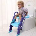 Siège De Toilette De Formation Pour Enfants Avec Pot Enfant Pliable échelle Toilettes En Forme De U Ou Ovales Bleu - 429085-1