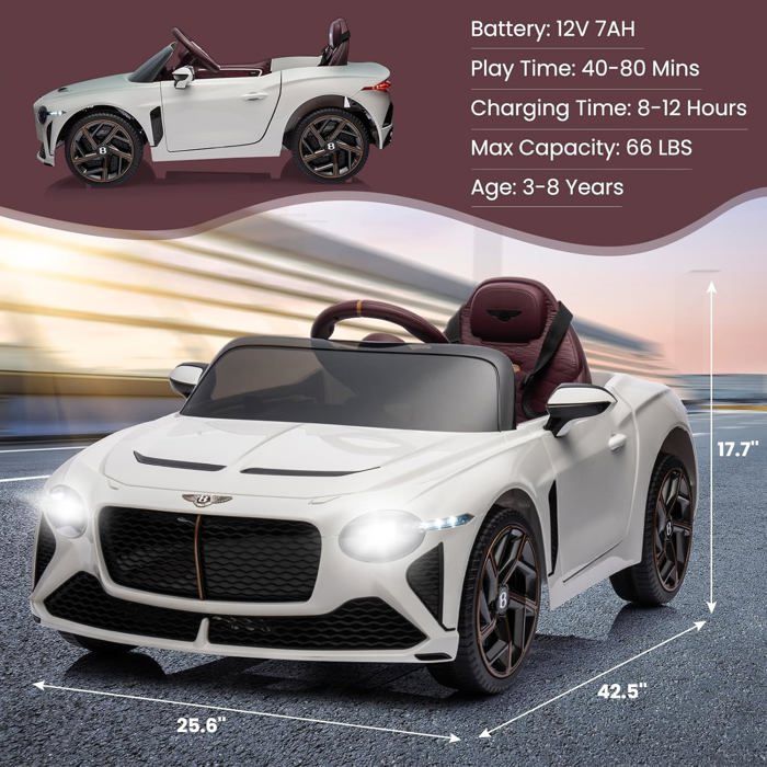 Voiture Électrique Enfant 12v Bentley, Parentale, Lumières — free download