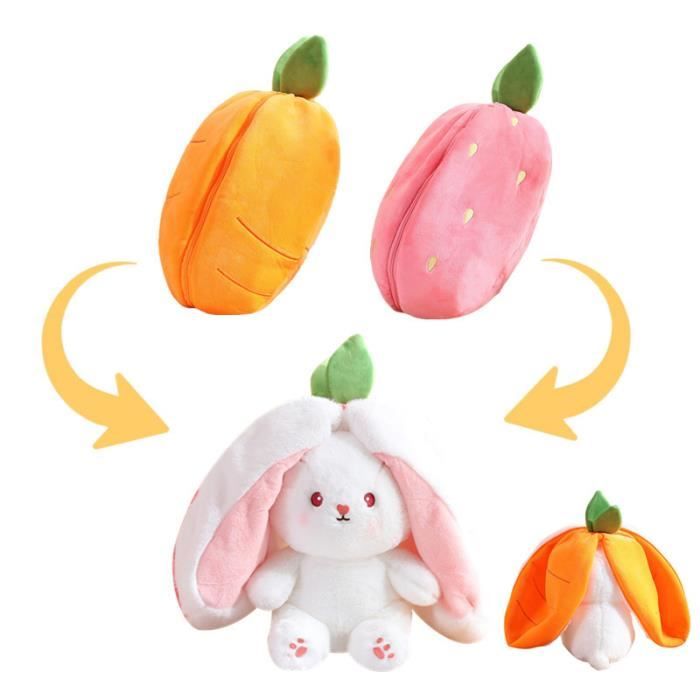 Jouet en peluche lapin transfigure Fruit Kawaii, jolie carotte