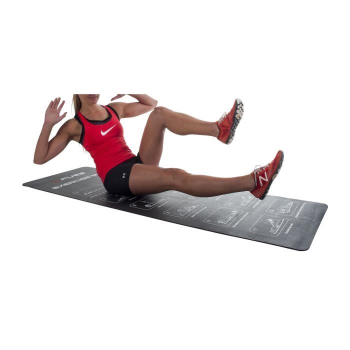 Tapis D'Exercice Pure2Improve NBR Fitness - Antidérapant 183x58cm Avec Illustrations