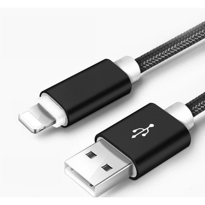 X2 Cable Metal Nylon Renforce Chargeur USB Couleur Noir pour IPhone  Longueur 2m Tréssé Compatible IPhone 6S/7/8/X/Xr/11/12 X2 Little -  Cdiscount Téléphonie