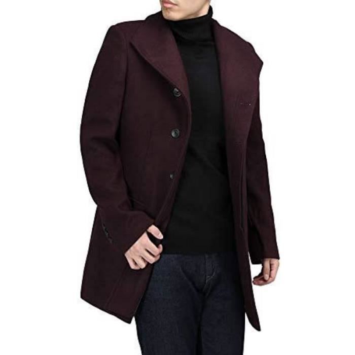 Manteau Long En Laine Pour Homme - Trench Coat Classique, Coupe Slim, élégant Business Ou Casual, Grande Taille Disponible
